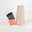 Soft Pink porcelain Milk jug with green and orange espresso cups, handmade in Berlin | Zartrosa Milchkännchen aus Porzellan mit grünem und orangenem Espressobecher, Handgemacht in Berlin